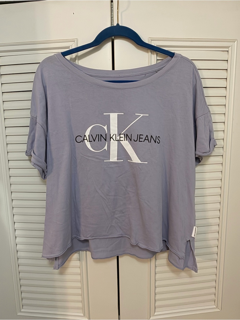 Calvin Klein Jeans • Lavender Cropped Short-Sleeve Tee • Size L